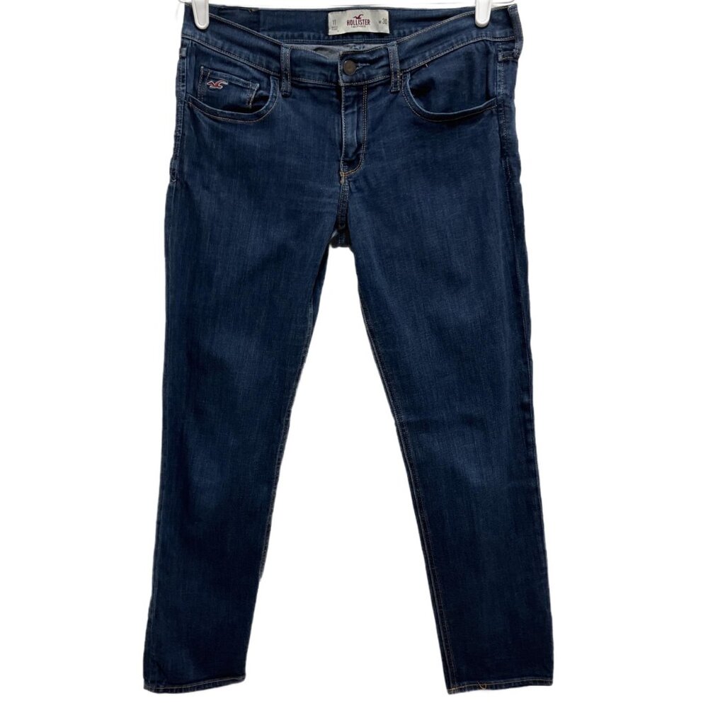 0318 Hollister Straight Leg Dark Denim Jeans